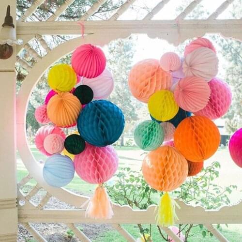 10" 25cm Tissue Paper Honeycomb Balls Baby Shower Birthday Party Decoration Hanging Ball Christmas Wedding Festive Supplies