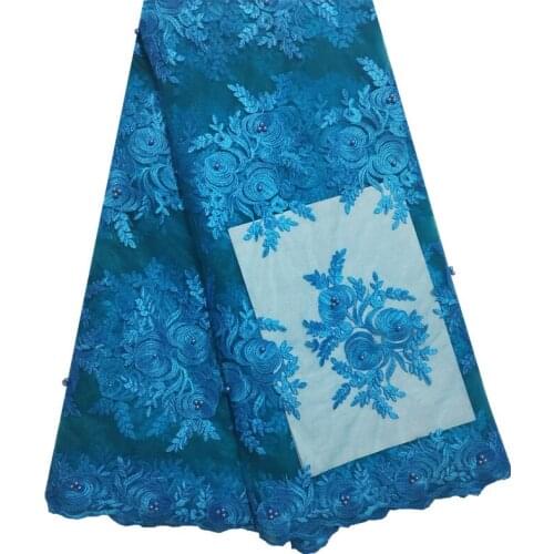2018 Latest French Nigerian Laces Fabrics High Quality Tulle African Laces Fabrics Wedding African French Tulle Lace Fabric 1342