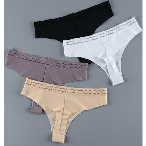 3Pcs Sexy Thongs Panties Women G-String Female Underpants Seamless Comfortable Intimate Underwear Female Low-Rise Thong Lingerie