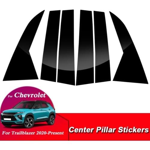 6PCS For Chevrolet Trailblazer 2020-Present Car Window Center Pillar Sticker Trim External Decoration Films Auto Accessory