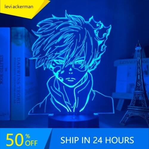 Anime My Hero Academia Shoto Todoroki Led Night Light Lamp for Room Deco Birthday Gift Shoto Todoroki 3d Lamp My Hero Academia