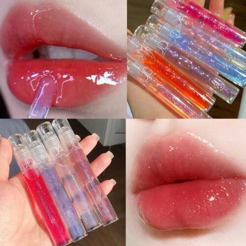 6 Colors Shiny Plumping Lip Gloss Transparent Shimmer Glitter Moisturizing Overlay Lipstick Women Nutritious Lips Oil Cosmetic