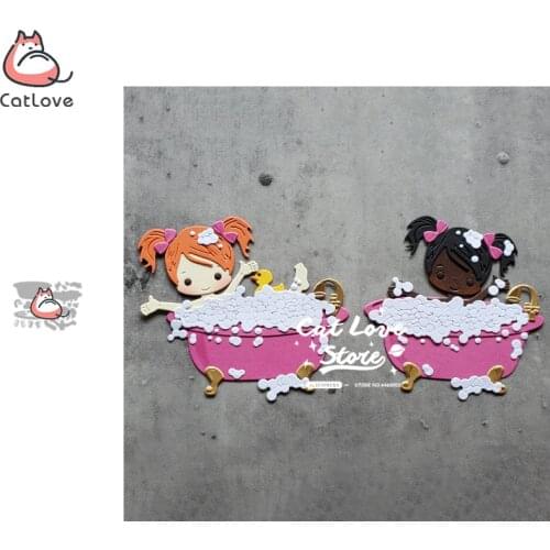 Catlove SPA Lady Bathing Metal Cutting Dies Scrapbooking Mold Stencil Die Cuts Card Making DIY Craft Embossing New Dies For 2020