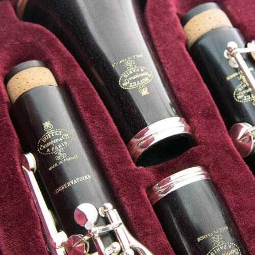 Professional Bb Clarinet CONSERVATOIRE Ebony Clarinets Ebony Wood Silver Plating Key Musical Instruments Case Mouthpiece Reeds