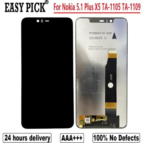 For Nokia X5 5.1 Plus TA-1105 TA-1108 TA-1120 TA-1112 TA-1109 LCD Display Screen Touch Panel Digitizer Assembly Replacement