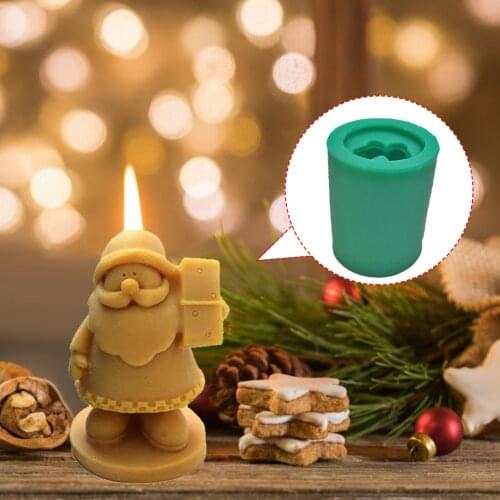 Santa Claus Candle Mold Christmas Silicone Cake Decoration Mould Father Christmas Soap Concrete Resin Form Crafts Tools feasible