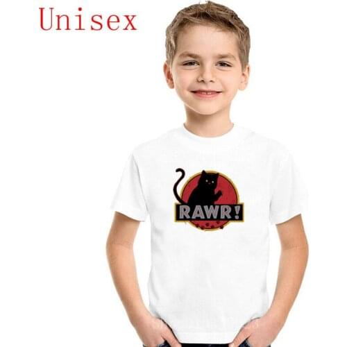 Latest popularity children T shirts Rawr Cat Paw kids Tee Shirt Cartoon Graphic Boys Clothes Hipster Hot Sale Tops Girls Clothes