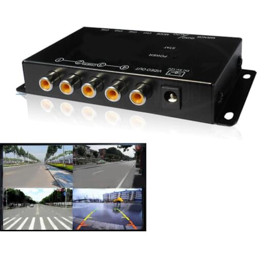 IR control 4 Cameras Video Control Car Cameras Image Switch Combiner Box for Left view Right view Front Rear Parking Camera box