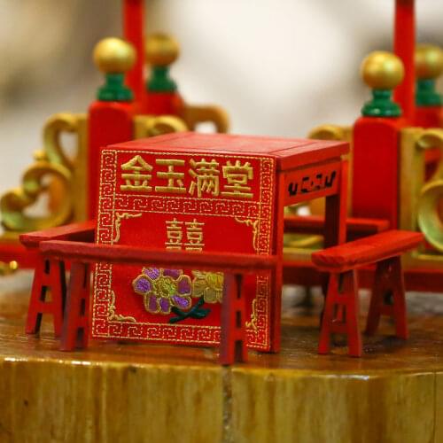 Simulation Furniture Toy Mother Garden Chinese Cultural Characteristics of Eight Immortals Table Mini Bench Festive Decoration