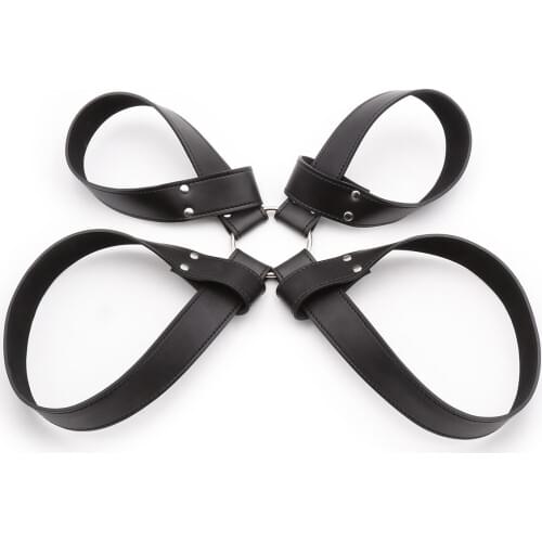 Leather Plush Handcuffs Cross-Bound Leather Pin Buckle Bundled Handcuffs Couples Toys