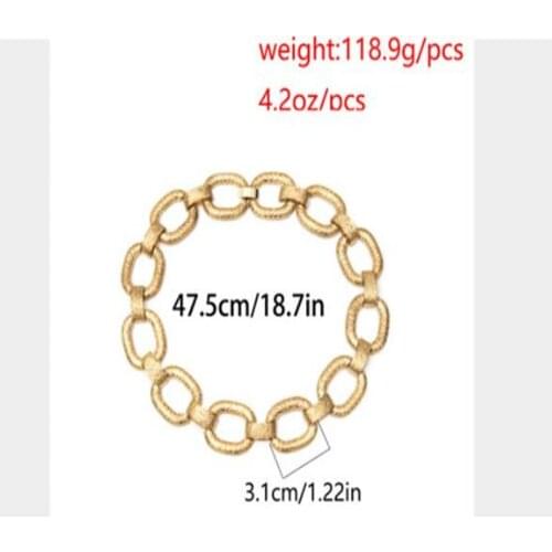 Retro exaggerated metal pendant geometric brushed short clavicle necklace