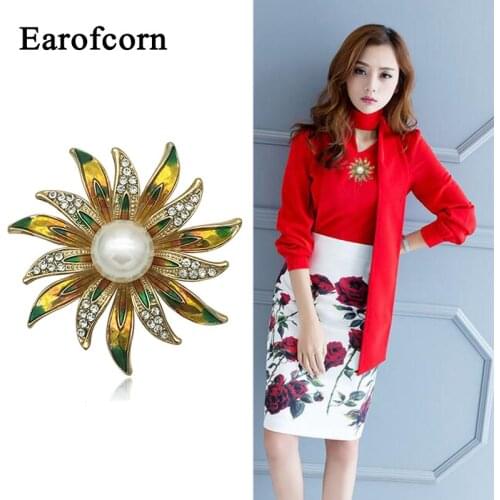 Earofcorn Fashion Painted Water Drip Pearl Brooches Brooches Silk Scarf Buckle Accessories