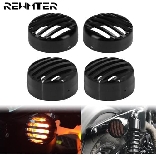 Motorcycle Black Front/Rear Turn Signal Protector Bezel Grill Cover Black For Harley Sportster 883 1200 XL Iron Roadster 92-2020