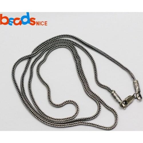 Beadsnice ID38281 925 Sterling Silver Fashion Long Necklaces 1.6mm Mens Silver Chain Necklace