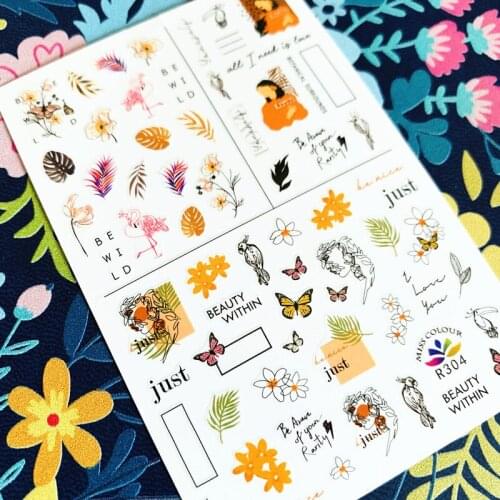 Newest R-304 BEAUTY WITHIN Valentines Series 3d nail art sticker nail decal stamping export japan designs With adhesive