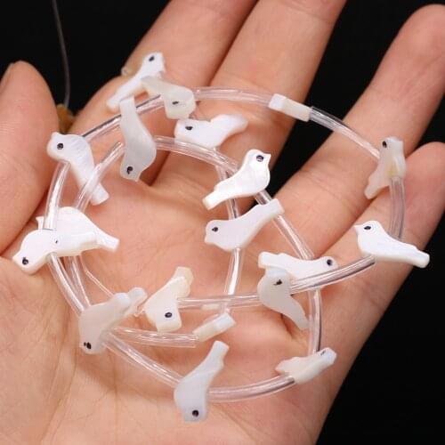 Wholesale Natural Shell Beads Bird Shape Loose Mother-of-pearl Spacer Bead for Jewelry Making Necklace Earring Accessories