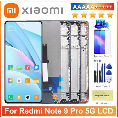 Original 6.67'' For Xiaomi Redmi Note 9 Pro 5G LCD Screen Display+Touch Panel Digitizer Assembly Replace For M2007J17C LCD