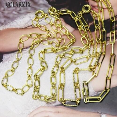 5 Strand Gold necklace Punk Jewelry necklace gold chain necklace mix Shape jewelry necklace Hip pop Chokers for women 9766