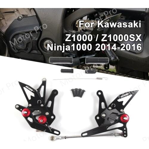 Adjustable Footrests For KAWASAKI Z1000 2014 2015 2016 Motorcycle Accessories Foot Peg Rearsets Pedal Z1000SX Z 1000 NINJA 1000