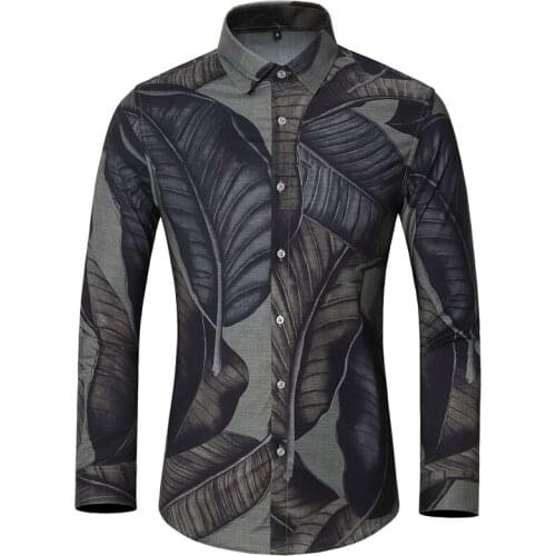 Boutique Mens Clothing Men Long Sleeve Fashion Printed Luxury Shirts 5XL 6XL 7XL