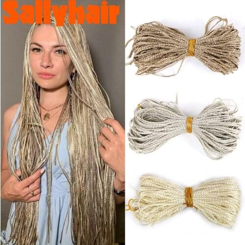 Sallyhair Zizi Box Braids Synthetic Thin Box Crochet Braids Eunice Hair Colorful Zizi Braiding Hair Extensions Black Brown Hair