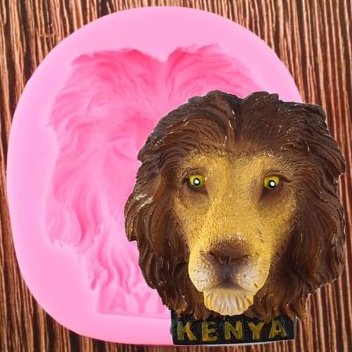 3D Lion Head Silicone Mold Animals Soap Candle Polymer Clay Mould Fondant Chocolate Gumpaste Candy Moulds Cake Decorating Tools
