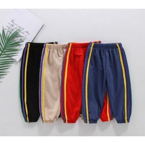Rainbow Spring Summer Thin Casual Pants Boys Kids Trousers Children Clothing Teenagers Formal Outdoor Elastic Waist High Quality