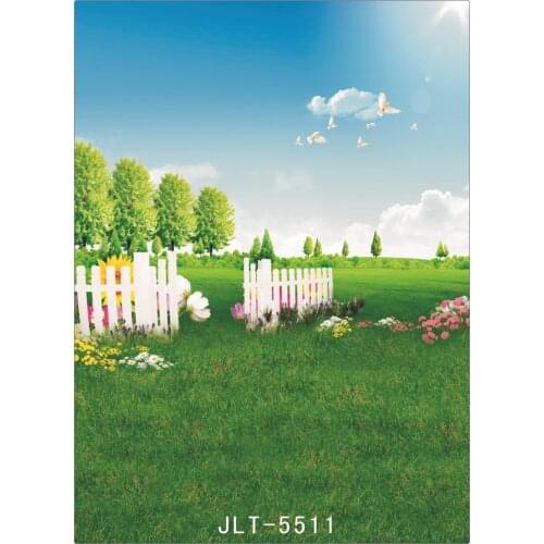 Spring Scenic Green Screen Photography Backgrounds for Photo Studio Wedding Children Baby Vinyl Cloth Custom Photo Backdrops