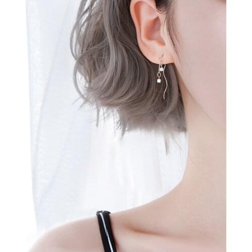 Drop Earrings Long Tassel Square Line For Women Korean Vintage Creative Fashion New Trendy Hot Sale Lady Gift Jewelry BOYULIGE