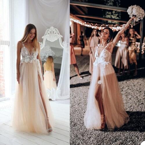 Ladies Tulle Evening Dresses V Neck Sexy High Side Split Robes for Photo Shoot Baby Shower Ruffle Women Photography Robe