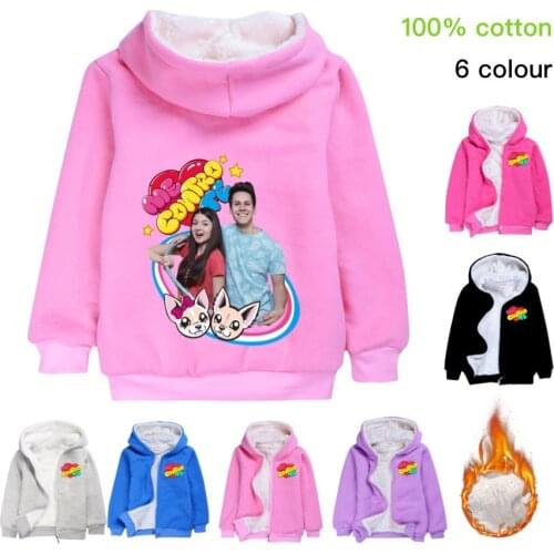 Me Contro Te Zipper Thick Coat Fashion Winter Cotton-padded Clothes for Boys and Girls Hoodies Coat Winter Jacket Kids Coats