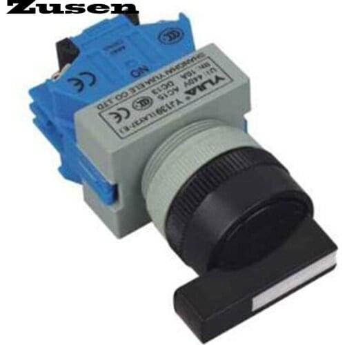 Zusen 22mm LA37-E Long handle selector switch 2 position/3 position lock push button switch