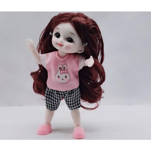 1 Set 1/12 16CM 13 Movable Jointed Dolls With Fashion Dress Mini BJD Baby Boy Doll Toy for Girls Gift