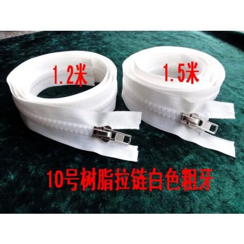 1piece 10# resin zipper for garment bags luggages tent open end black/white 120cm/150cm free shipping