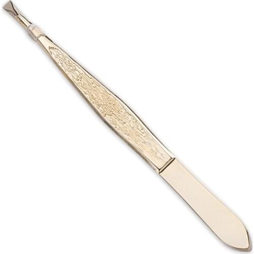 1pcs Hair Removal Tweezers Stainless Steel Eyebrow Tweezers Pink Slanted Black Tip Point Face Harmless Makeup Beauty Tool