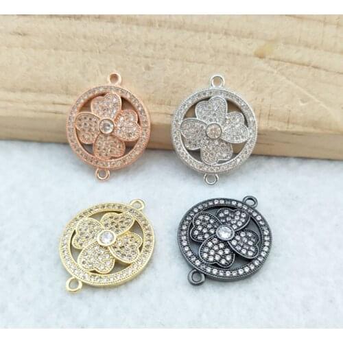 10 Pieces CZ zircon Micro Pave Connector,Double Bails Beads Charm,for DIY Bracelets Jewelry Finding CT367