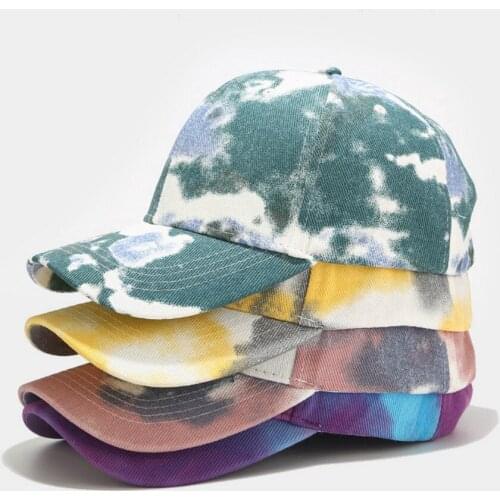 2020 New Style Tie-dye Baseball Cap Men And Women Fashion Brim Spring And Summer Days Outdoor Casual Sun Hat