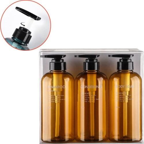 2021 New 3Pcs Liquid Soap Dispenser With Box Hand Sanitizer Bottle Press Type Lotion Shampoo Empty Bottle 300ML / 500ML