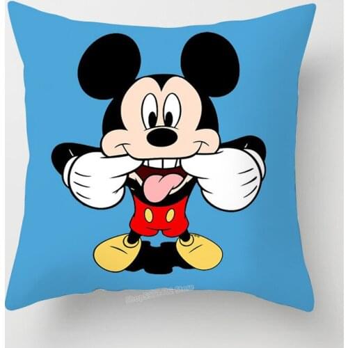45x45cm Mickey Mouse Cushions Cover Disney Mickey Minnie Donald Duck Goofy Pillow Cover Christmas Party Decor for Home Car Gifts