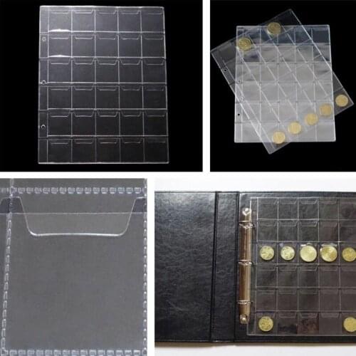 5x 10xlot New style Clear 30 Pocket Coins Stamp Currency Protector Insert Page Sheets Holder