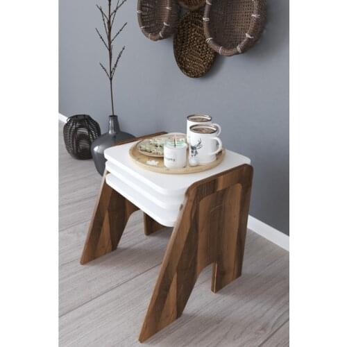 Trio Zigon & Medium Coffee Table White made in turkiye