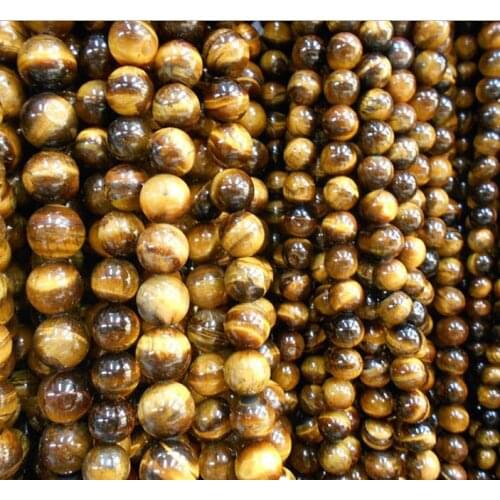 DIY gold jewelry bead Brown Tiger Eye natural stone beads 6 8 10 12 MM