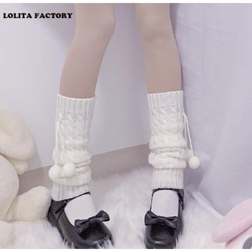 LOLITA STOCKING Fashion Neon Girls Leg Warmers Knit Bowknot Boot Socks Ball Boot Cuffs Children Cute Boot Toppers Leg warmers
