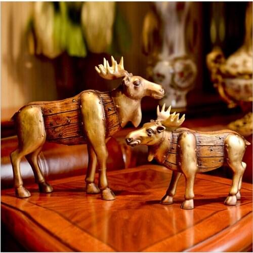 D creative Home Furnishing wedding couple Deer Animal resin decoration simple modern crafts soft decoration room