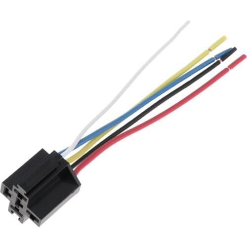 DC 12V 40A 5-Pin Relay Socket Harness Connector for Car Truck