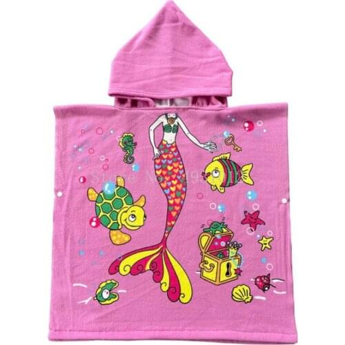 Children Accessories Cartoon Bath Child Hooded Bathrobe Towel Cotton Beach Towel Baby Children Cartoon Bath Towel Quick Drying