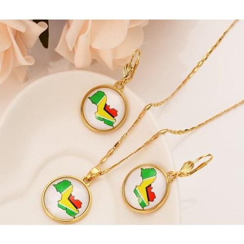 Dubai, India and Africa gold plated crystal map set personalized fashion girl bride engagement ring earrings necklace gift