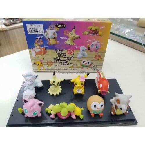 8pcs Pik Vul Mim Cub Clef Mag Row Bou 5CM PVC Action Figures Retail