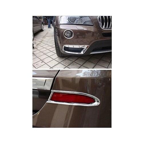 Chrome Front foglight + rear Fog Light cover trim 6pcs For BMW X3 F25 2011-2013