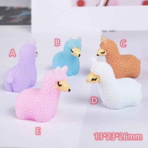 Kawaii Llama Resin Craft 20pcs 3D Alpaca Resin Cabochon for Phone Decoration Hair Bow DIY Scrapbook